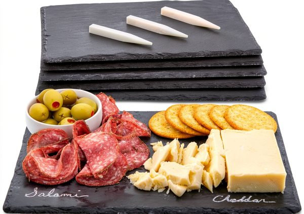 Juvale Slate Charcuterie Boards Party Serving Trays-4