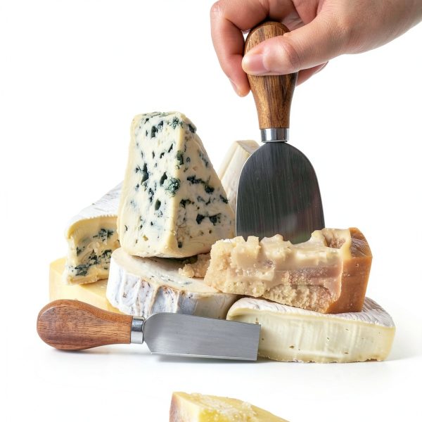 Hilislog Cheese Knife Set Stainless Steel Acacia Wood-5