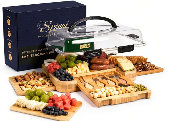 SRRUI Natural Bamboo Cheese Tray-0