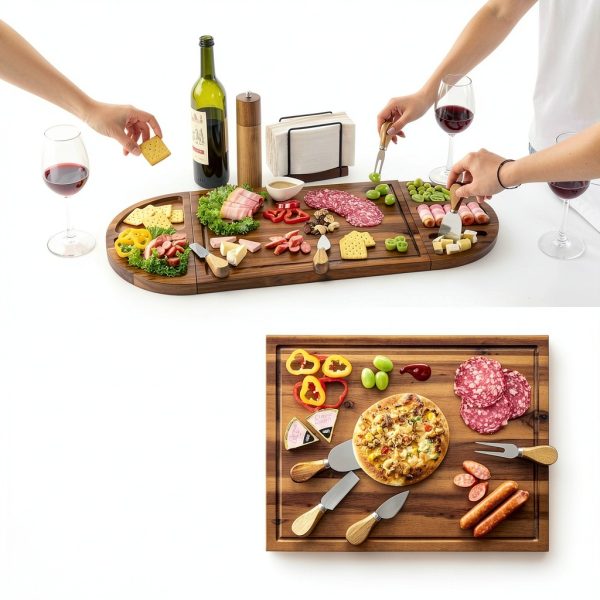 Acacia Charcuterie Board Tidita Large Cheese Tray-5