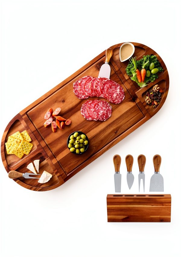 Acacia Charcuterie Board Tidita Large Cheese Tray-0