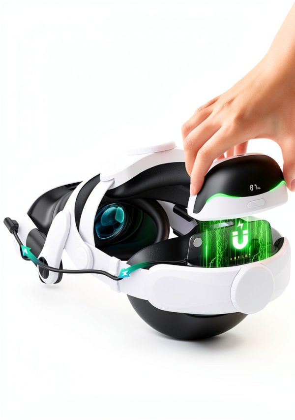 DXKK VR Headstrap Battery for Meta Quest 3/2 6700mAh Digital Display-1