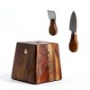 Hilislog Cheese Knife Set Stainless Steel Acacia Wood-3