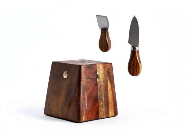 Hilislog Cheese Knife Set Stainless Steel Acacia Wood-3