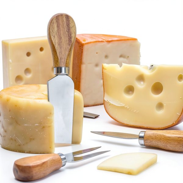 Hilislog Cheese Knife Set Stainless Steel Acacia Wood-1