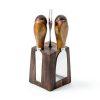 Hilislog Cheese Knife Set Stainless Steel Acacia Wood-6