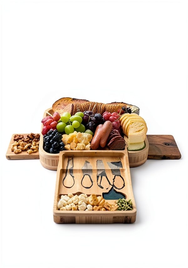 SRRUI Natural Bamboo Cheese Tray-6