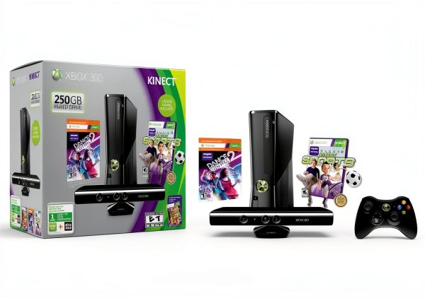 Xbox 360 S Console with Kinect Sensor 250GB Hard Drive Bundle-1