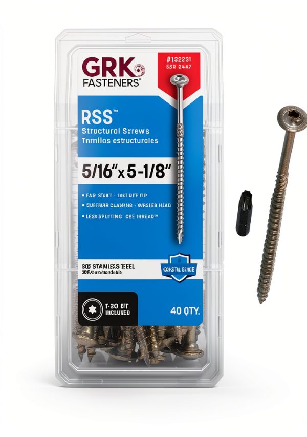 GRK 132231 RSS SS HandyPak 5/16 x 5-1/8 Inch Structural Screws 40pk-0